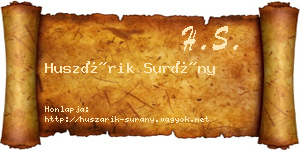 Huszárik Surány névjegykártya